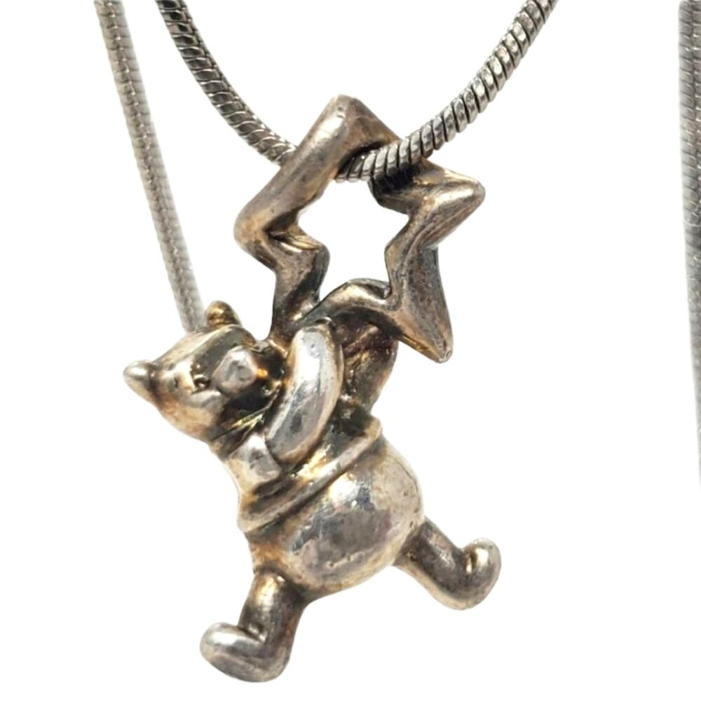 Disney Winnie the Pooh Hold onto a Star Silver-Toned Necklace RARE H2F